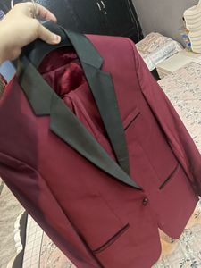 Men's Burgundy Suit Set