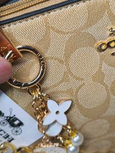 Coach khaki Chain shoulder bag with charm