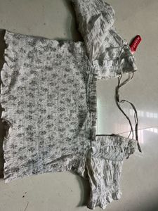 Smocked Floral Crop Top