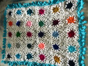 Handmade Crochet Flower Mat | Multicolour Floral