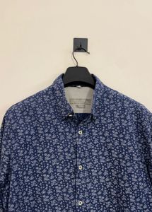 Men's Blue Floral Print Shirt