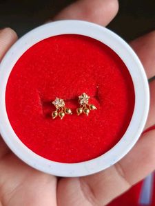 Elegant Gold Flower Drop Earrings