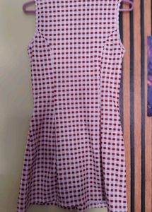 Vintage Red Gingham Button-Up Dress