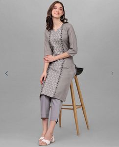 grey long kurta
