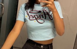 Light Blue  Crop Top