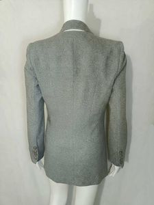 Imported Small Classic Grey Double-Breasted Blazer