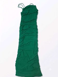 Savana Emerald Green Ruched Midi Dress