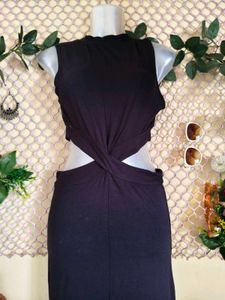 🔥BUY 1, GET 1 FREE🔥Black Cut-Out Midi Dress