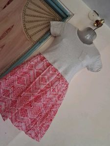 Women's Grey &amp; Pink Printed Dress