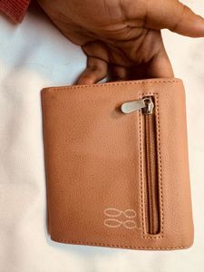 Peach Leather bi-Fold Wallet