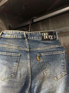 Blue Wide Leg Denim Jeans