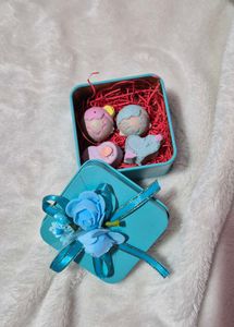 Decorative Blue Gift Box with cute miniature
