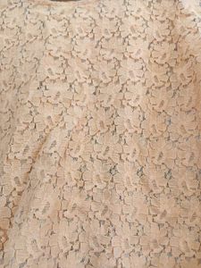 Peach Lace Bell Sleeve Top