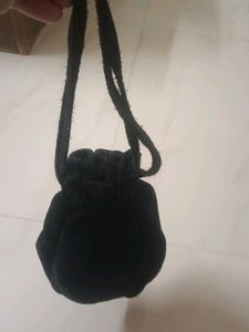 Black Drawstring Pouch Bag