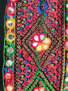 Embroidered Black Saree with Mirror Work