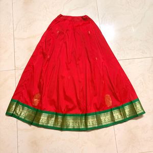 Vibrant Red Ethnic Skirt .Onam special patupavada
