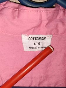Bright Pink Button-Up Blouse Shirt Oversized