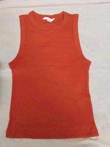 Ribbed red Tank Top