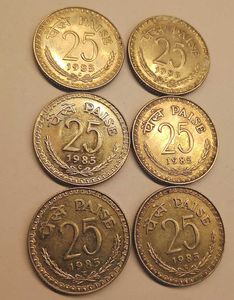 6 Pcs Of 25 Paise For Sale