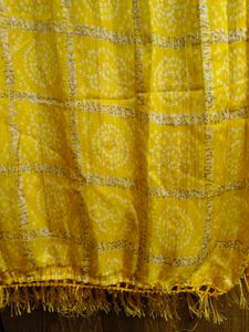 Yellow Dupatta with Tassels