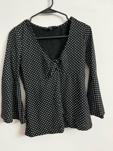 Chic Polka Dot Bell Sleeve Top
