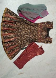 Ethnic Dress with Dupattas set of 2