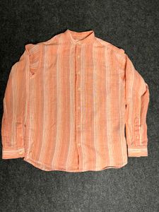 Y2K Chinese neck striped full sleeve shirt