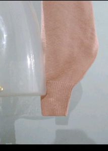 Peach Ribbed Bolero Cardigan