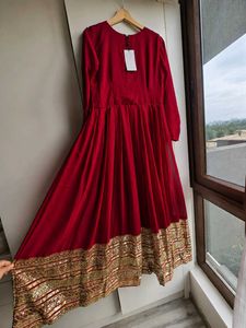 Elegant Maroon Anarkali Set with Dupatta