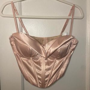 Satin Corset Cowl Top