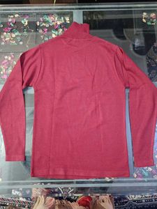 Maroon Knit Turtleneck Sweater