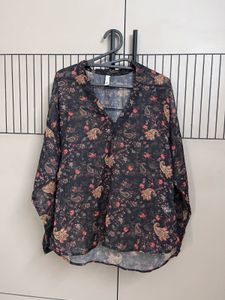 Bohemian Floral Print Sheer Top