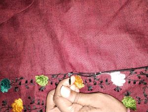 Embroidery Feeding Maroon Kurti