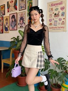 Chic Black Mesh Sleeve Top