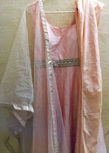Peach Anarkali Suit with Dupatta