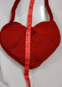 Red Heart Crochet Shoulder Bag
