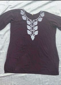 Embroidered Short Cotton Kurti