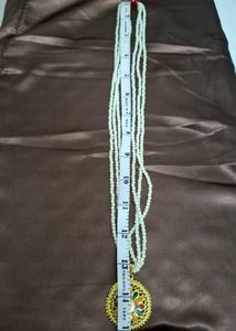 Men's Faux Pearl Necklace with Gold Plated Pendant