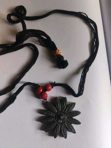 Bohemian Flower Pendant  Clay Necklace