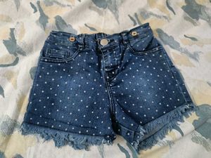 Cute Polka Dot Denim Shorts
