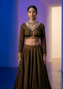 Elegant Brown Lehenga Choli Set