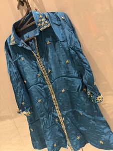 Embellished Teal Kurta set ❤️