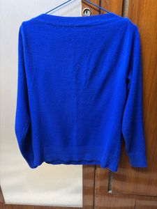 Blue Textured Knit Pullover