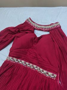 red beautiful party wear gowun