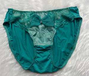 Teal Lace Trim Bikini Briefs