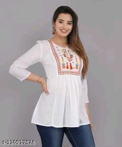 Embroidered White Kurta Tunic_XXL