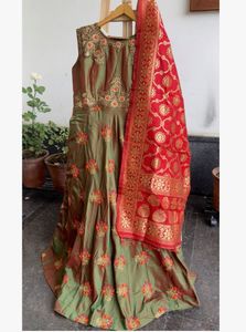 Brand new Embroidered gown with duppatta