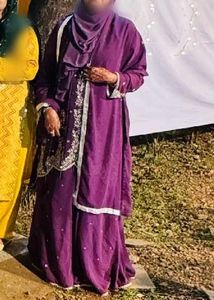 Purple lehenga with long top💝
