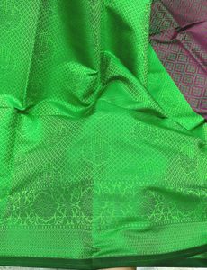 Green &amp; Pink Silk Saree