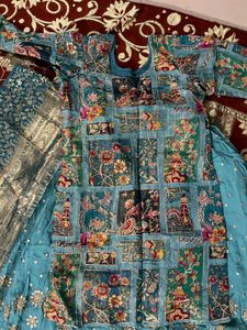 Beautiful Teal Kurta Set with Intricate Design